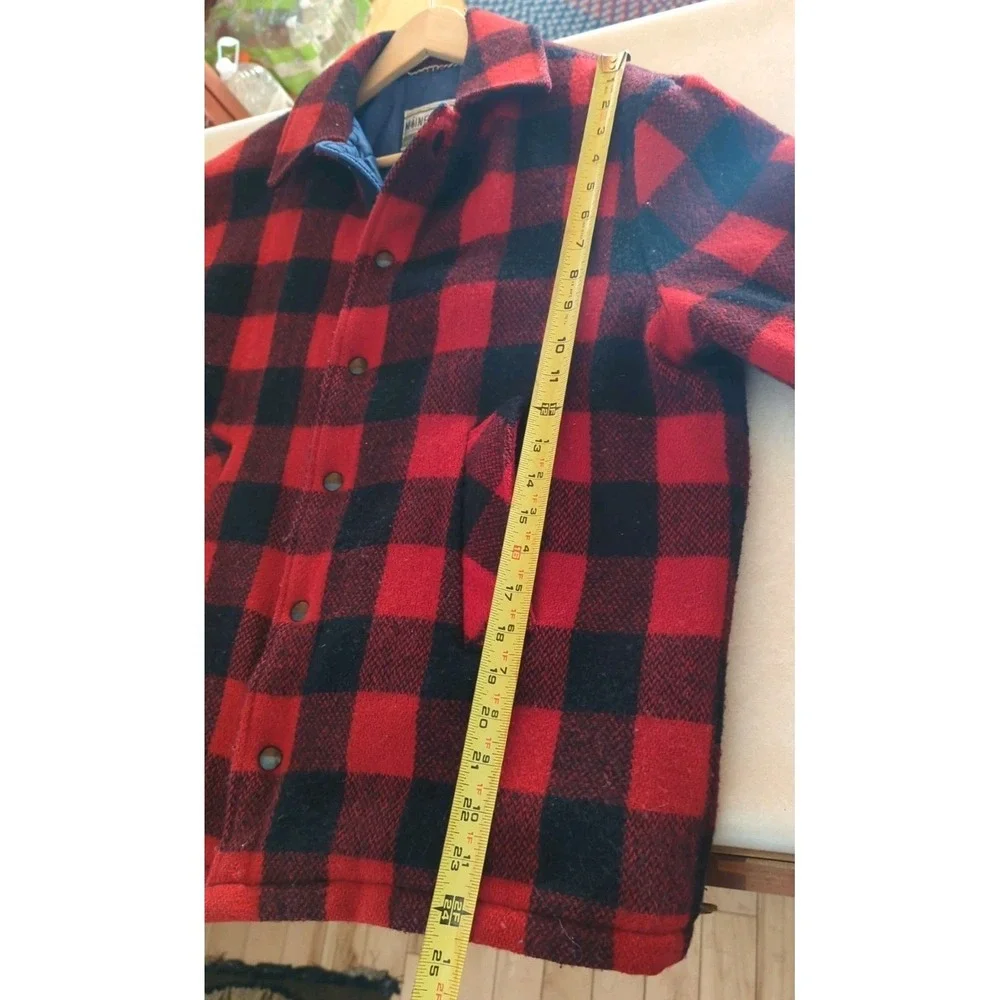 Vintage 60's Men Maine Guide‎ By Congress Wool Jacket Red Blue Plaid Size L